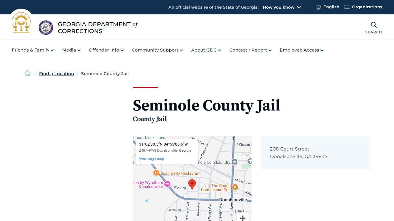 Seminole County Jail - Georgia Department of Corrections