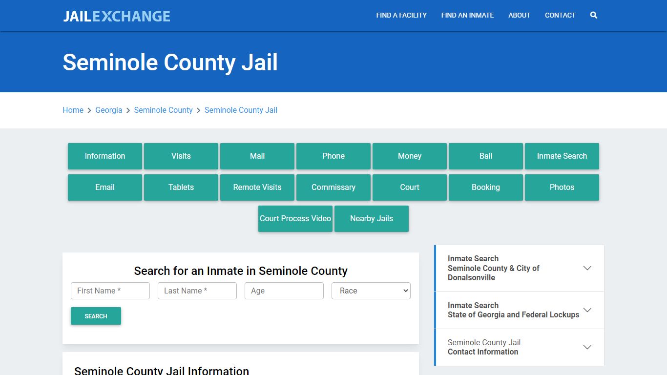 Seminole County Jail Roster Lookup, GA, Inmate Search